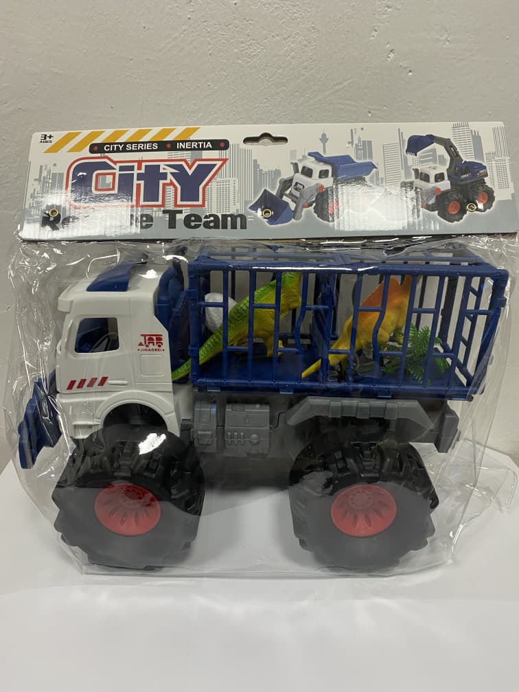 Large City Series Dinosaur Transport Monster Truck – Inertia Friction Toy