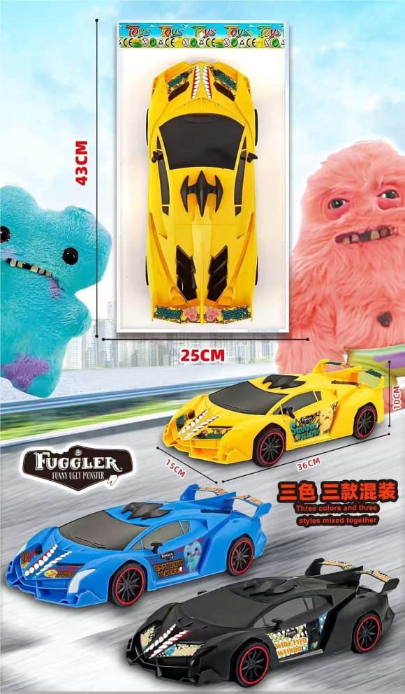 Fuggler Monster Race Car – 36cm Toy Car (3 Colours)_ Wall hanging packing