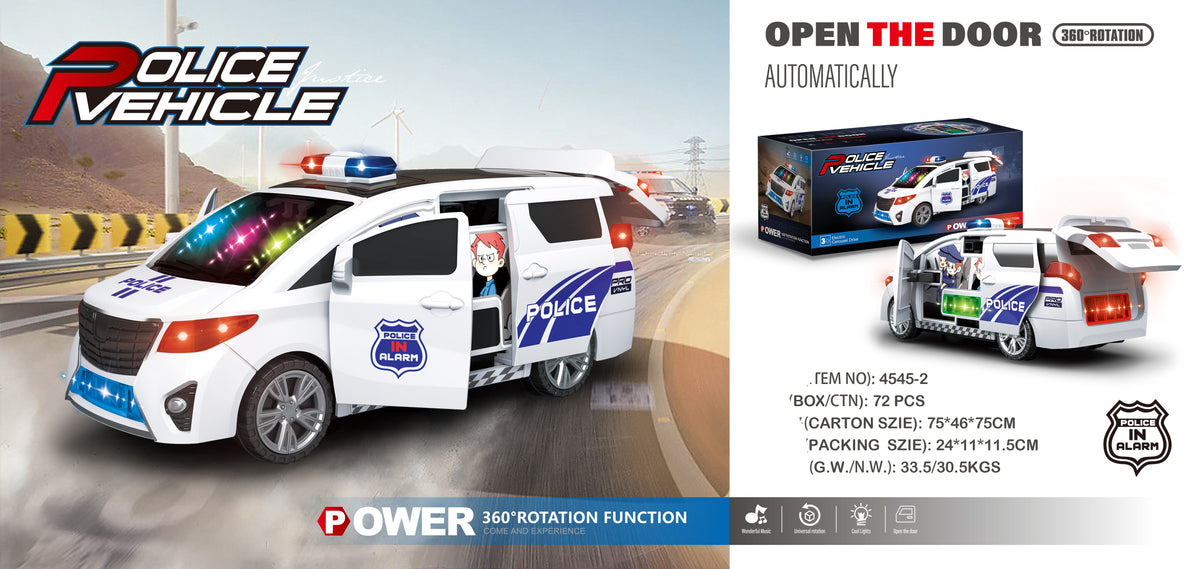 Police Toy Van with Lights, Music & Automatic Opening Doors