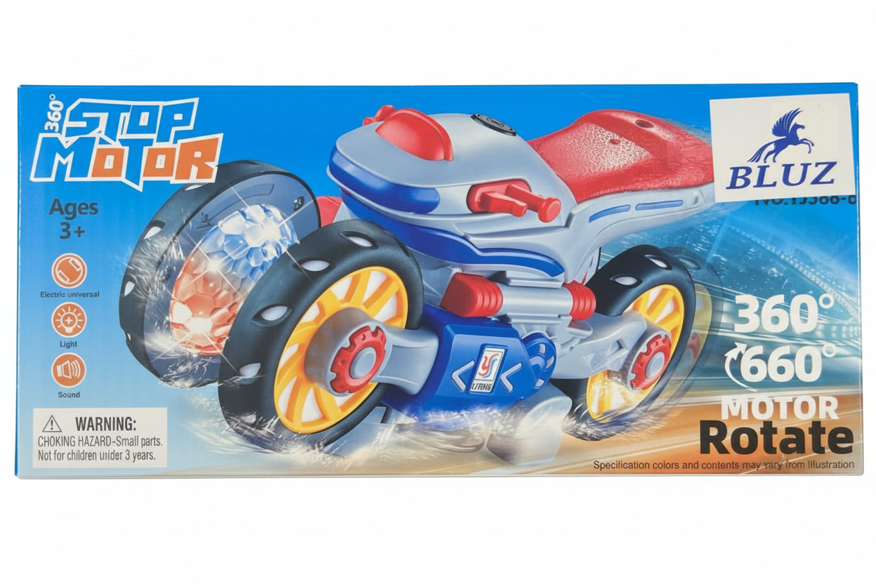 360° Stop Motor Electric Toy Motorcycle with Lights & Sound