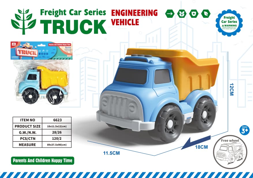 Freight Car Series Dump Truck – Free-Wheel Engineering Vehicle Toy