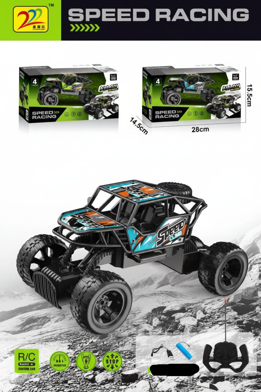 Monster Speed Racing Die-Cast RC Off-Road Buggy – 4-Channel Alloy Crawler