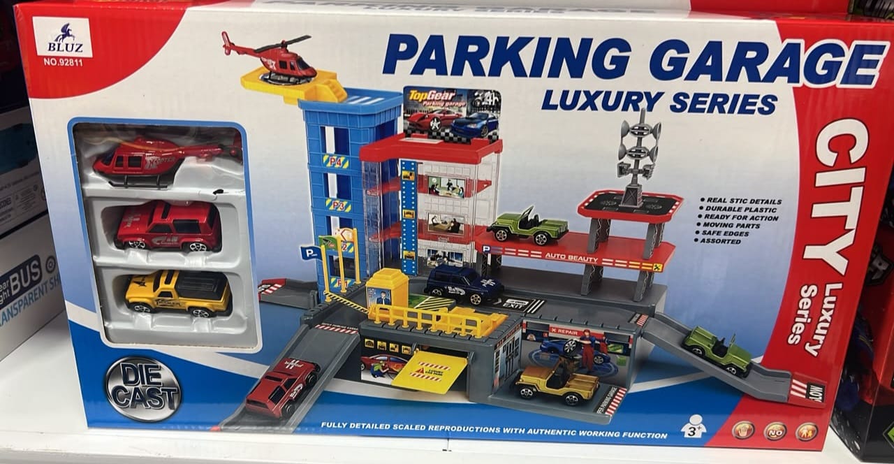 Parking Garage Luxury Series Playset with Vehicles & Helicopter