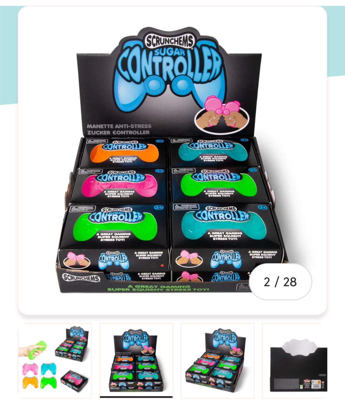 Scrunchems Squishy Game Controller Maltose - Box of 12PCs