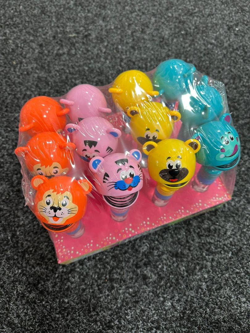Animal Character Bubble Wand Toys – Pack of 12