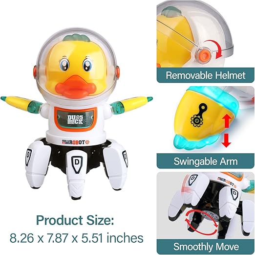 Walking Space Duck Robot Toy with Light Music