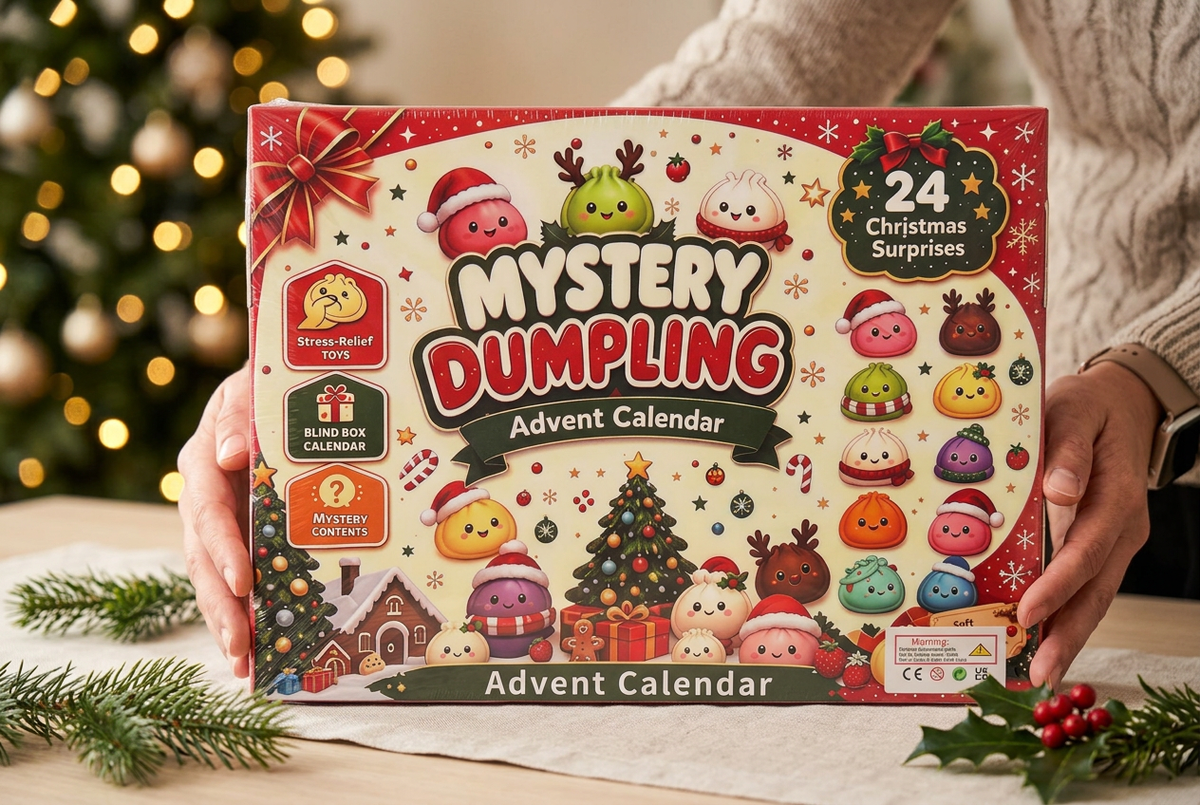 Hands holding the advent calendar