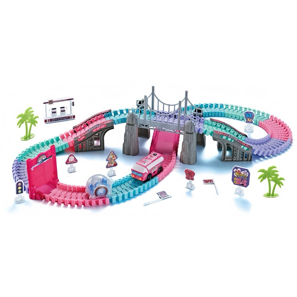 164 Piece Race Track Park Toys with 2 Electric Cars