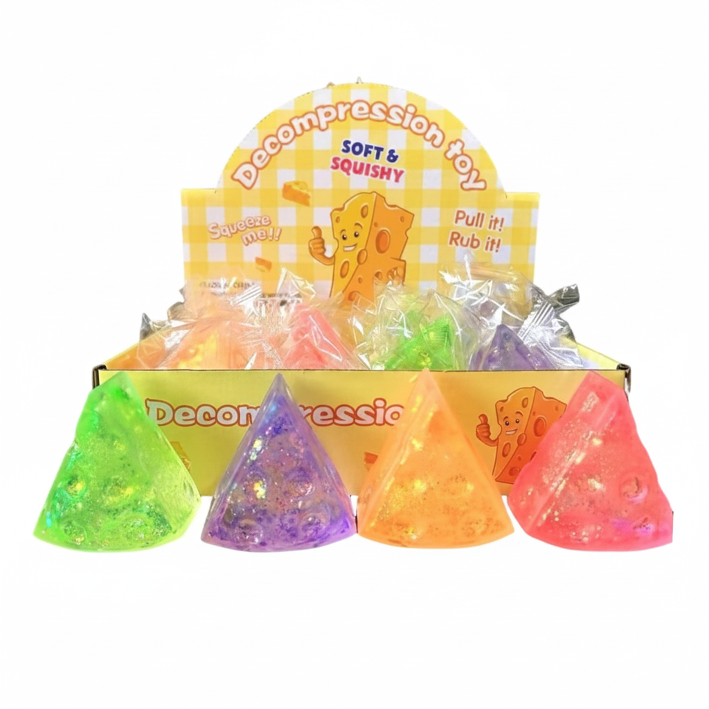 Squishy Cheese Toy - Multi Colour Front