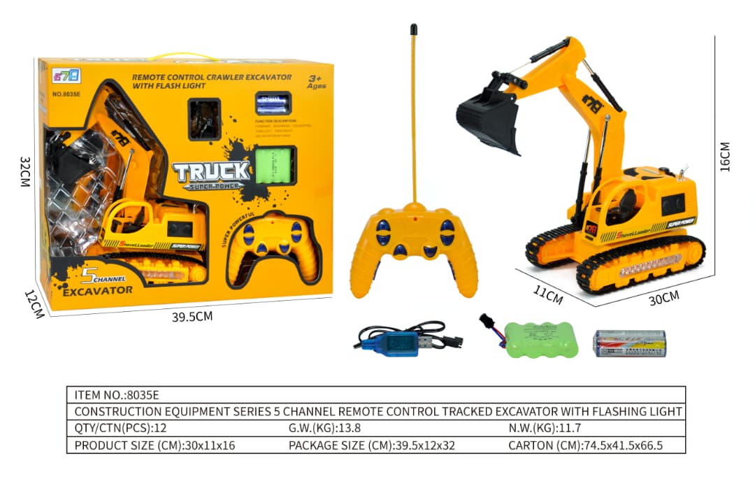 5-Channel Remote Control Tracked Excavator