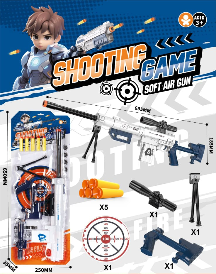 Shooting Game Soft Air Gun Playset – Kids Foam Dart Blaster Set