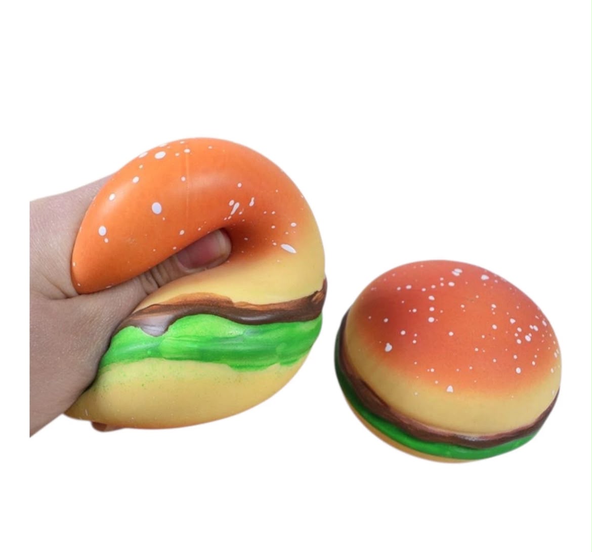 Jumbo Squishy Burger Squeeze Toys – Pack of 6