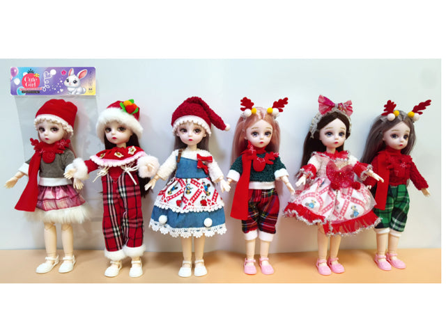 Christmas Cute Girl Fashion Dolls Set of 6 Assorted