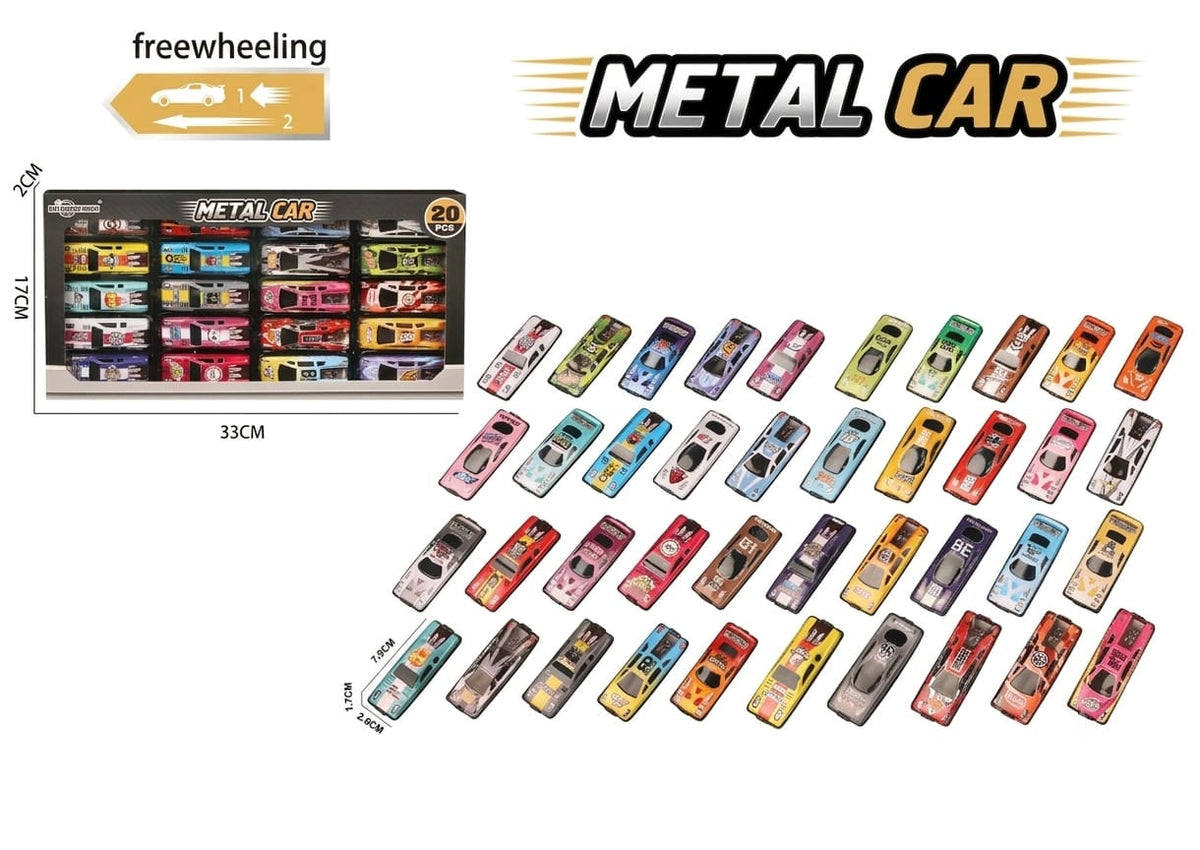 Freewheeling Metal Car Set – 20 Pieces