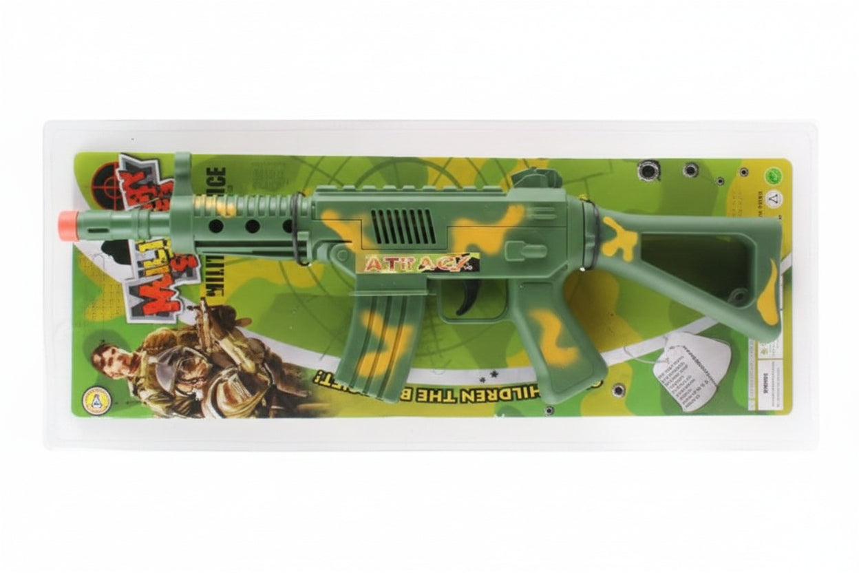 Military Attack Toy Gun - Friction Gun on Cart