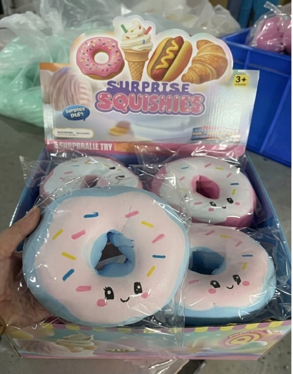 Jumbo Pastel Doughnut Squishy Toy Set - 12PCs