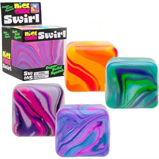 12 Pcs Nice Cube Swirl Super Solid Squish Toy