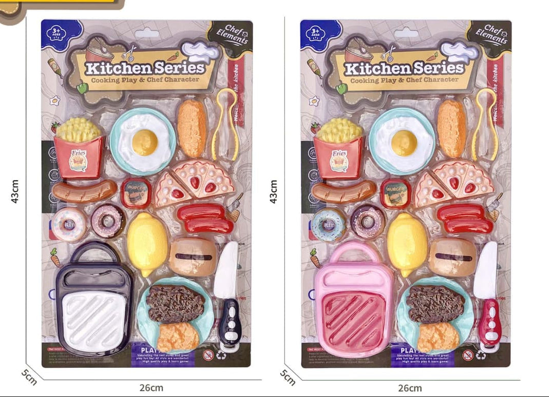 Kitchen Series Cooking Play Set – 20-Piece Pretend Play Food Toy