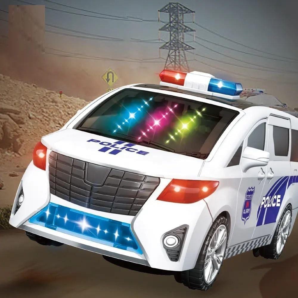 Police Van Car with Light and Music Doors Opening