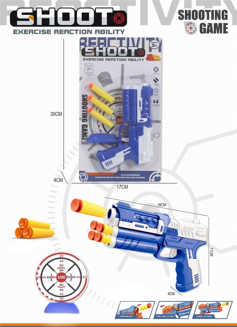 Reactivity Shoot Foam Dart Blaster Set on Card