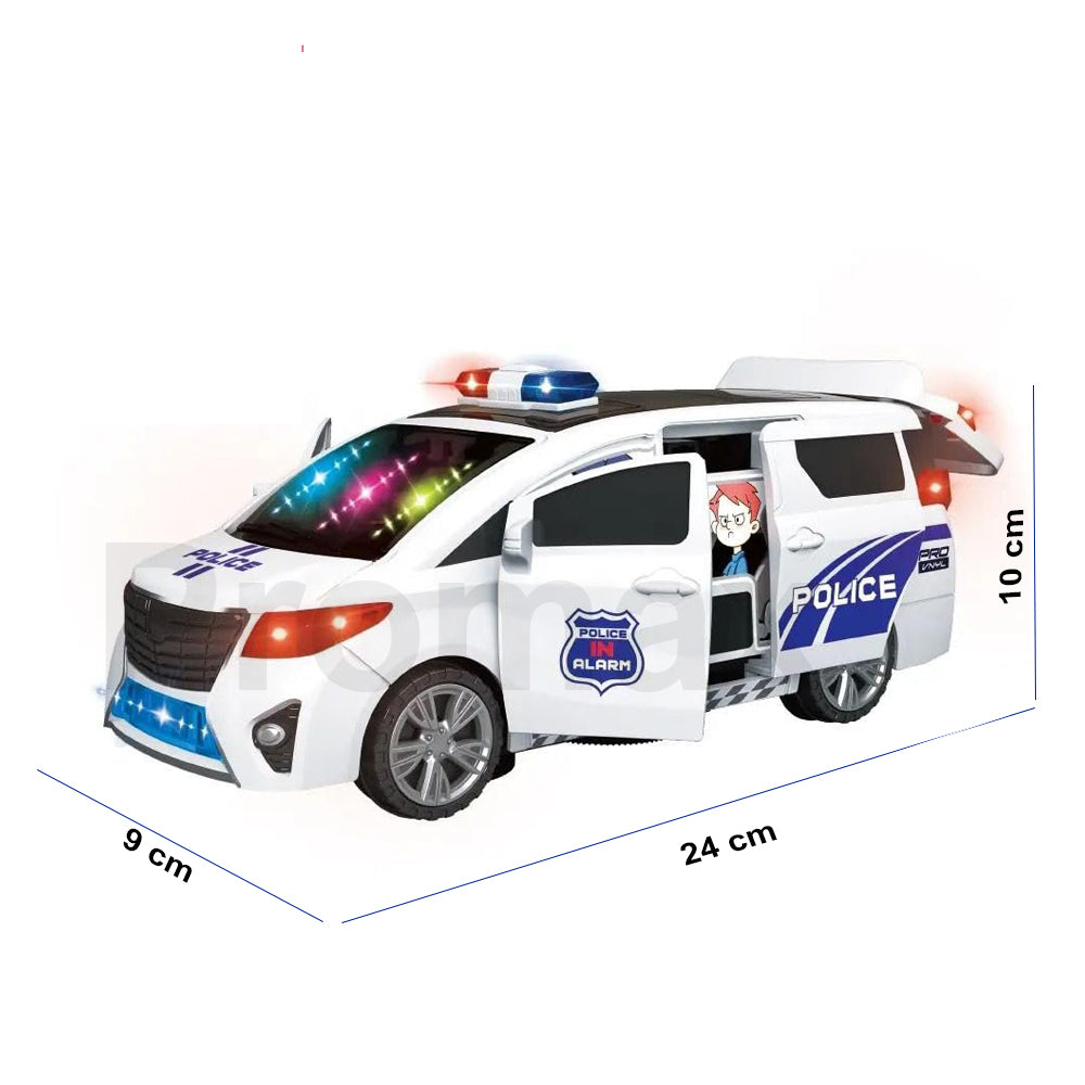 Police Van Car with Light and Music Doors Opening