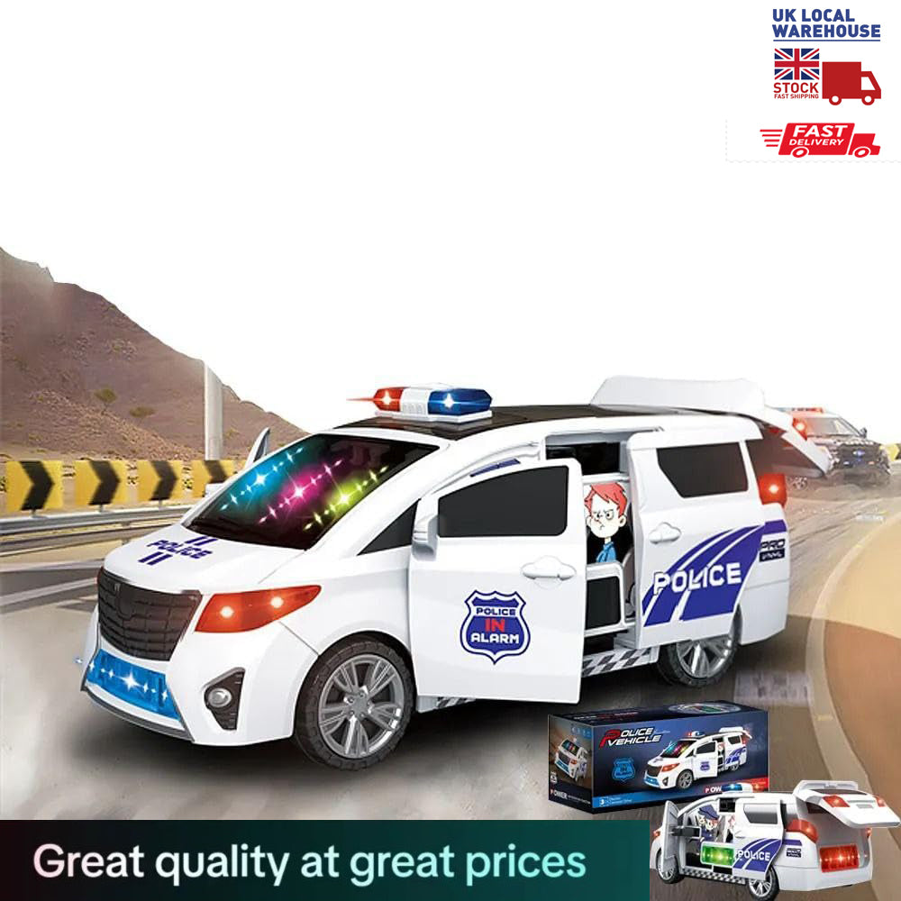 Police Van Car with Light and Music Doors Opening