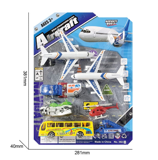 Aircraft Urban Transportation Series 10-Piece Toy Playset