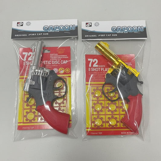 Kids Toy Cap Gun Revolver – Gold & Silver Mixed (12 pcs/Board)