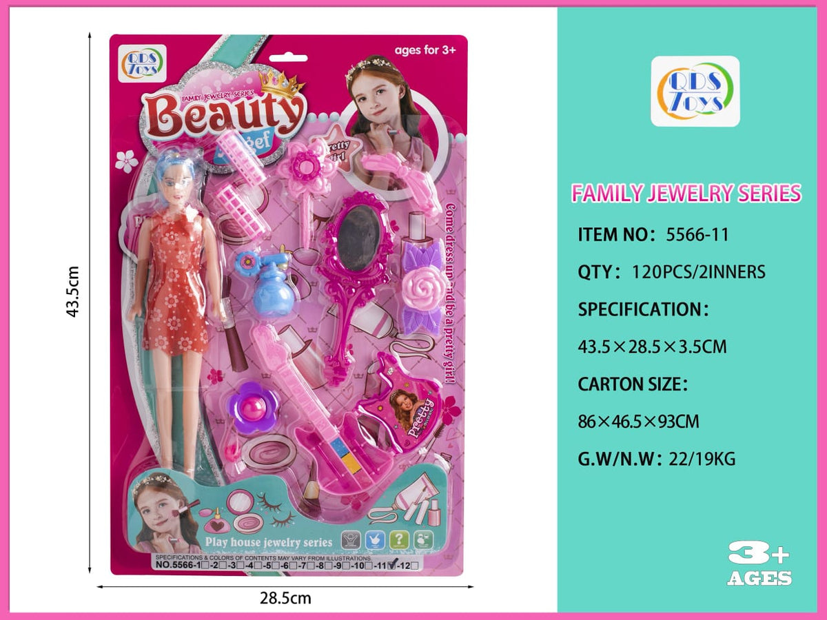 Beauty Doll & Jewellery Play Set with Accessories