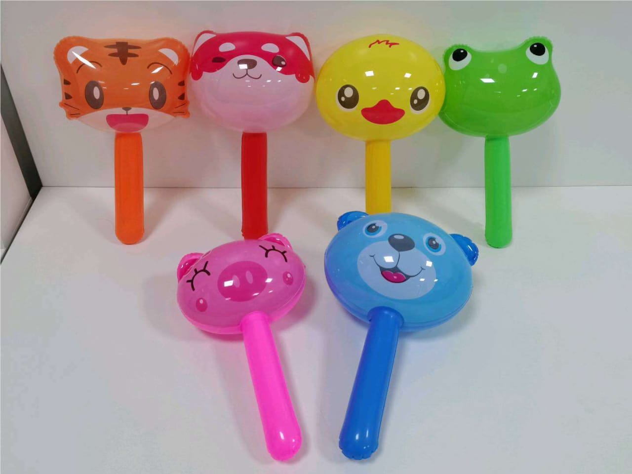 Animal Face Inflatable Toy Hammer – 6-Design Mixed Assortment