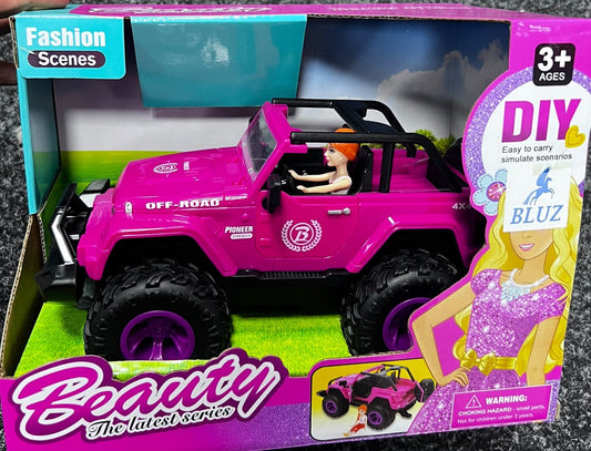 Pink Off-Road Toy Vehicle with Driver Figure