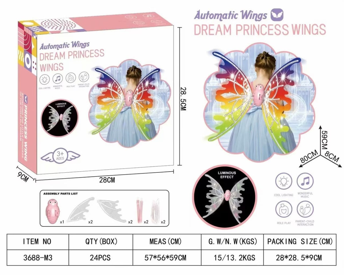 Dream Princess Wings — Rainbow LED Automatic Butterfly Wings