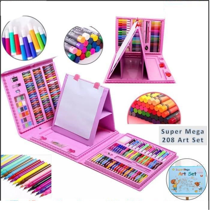 208 Pieces Art Set Drawing, Painting Set with Colours Crayon Paper Nursery School Gift Set
