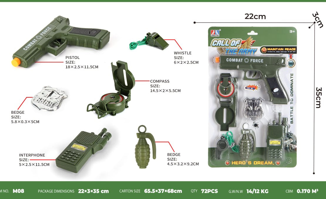 Call of the Army Role Play Set – 6-Piece Military Toy Kit
