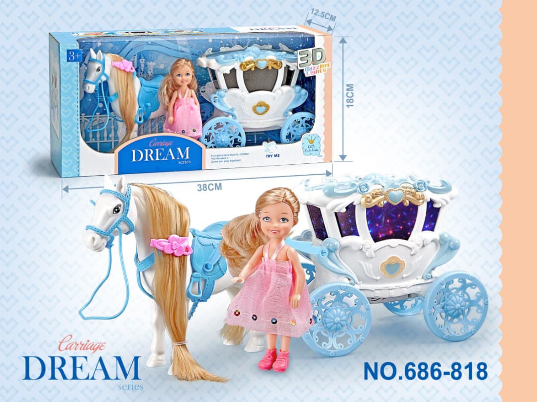 Princess Dream Carriage Playset with Horse & Doll