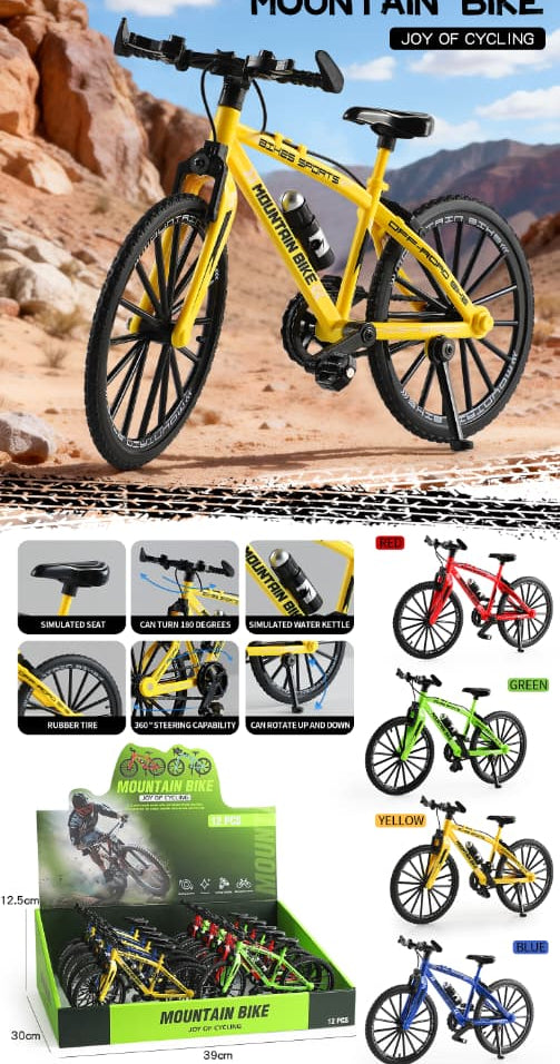 Die-Cast Mountain Bike Toy Model – Assorted Colours 12PCs