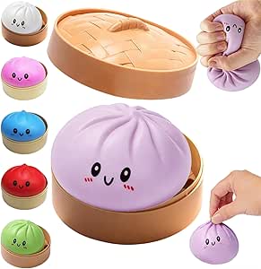Mystery Dumpling Bun Squishy Emoji Face – Large Size 8.5cm - Deluxe 12-Piece