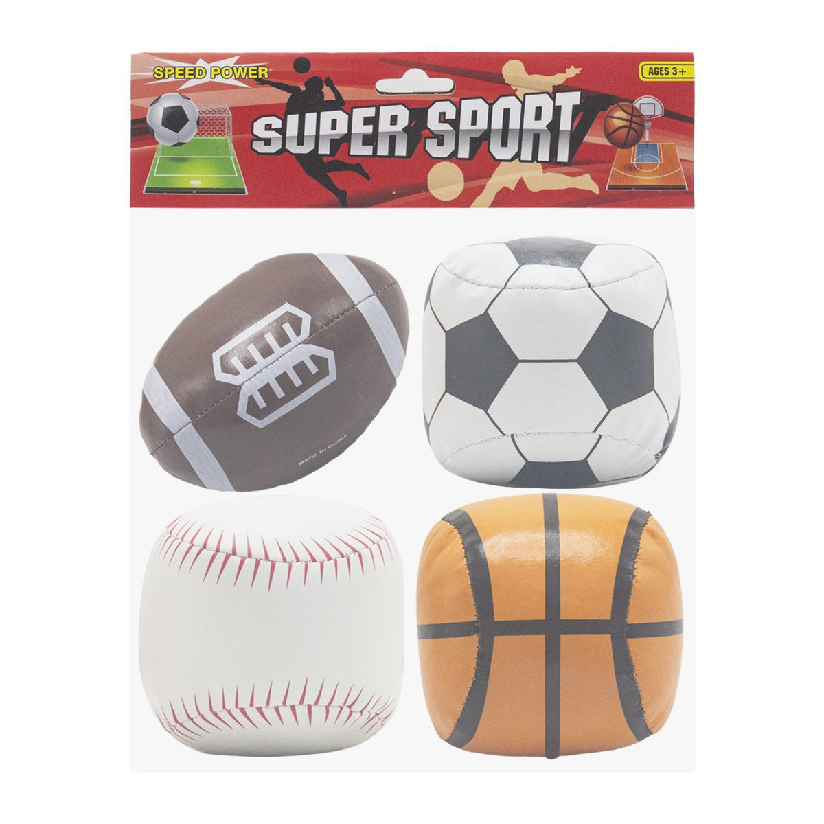 Sports-Themed Toy Ball Set – 4 Pieces