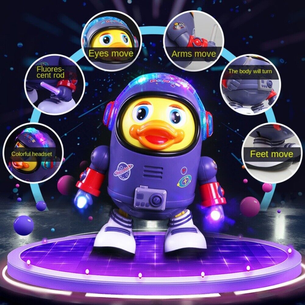 Space Dancing Duck Robot Toy with Light Music