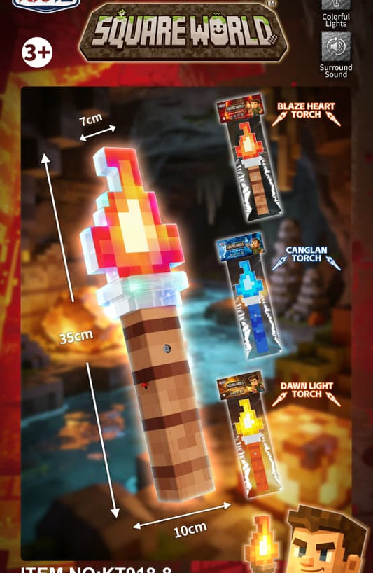 Square World Light-Up Pixel Torch – Colourful Lights & Sound