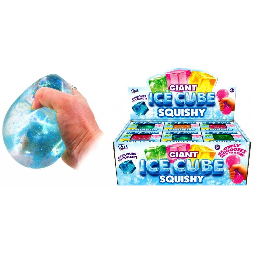 6-Piece Giant Ice Cube Squishy Toy Display – Assorted Colours