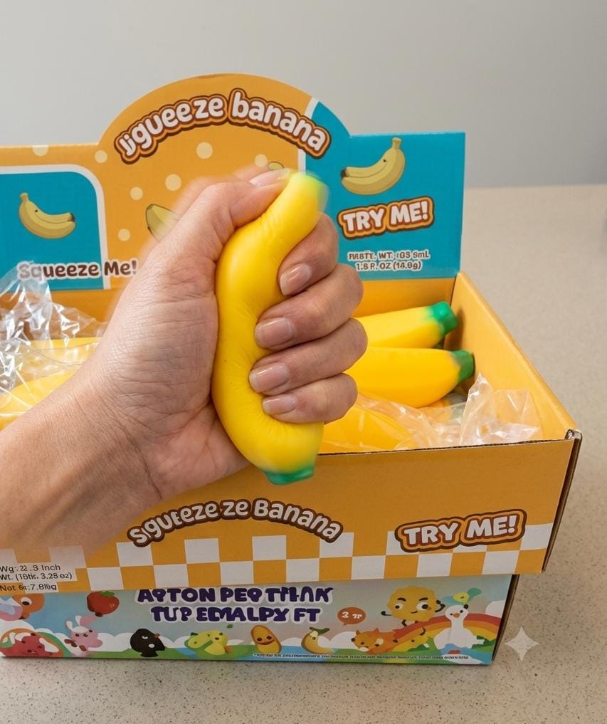 Banana Squishy Sensory Toy - 12PCs in a Display Box