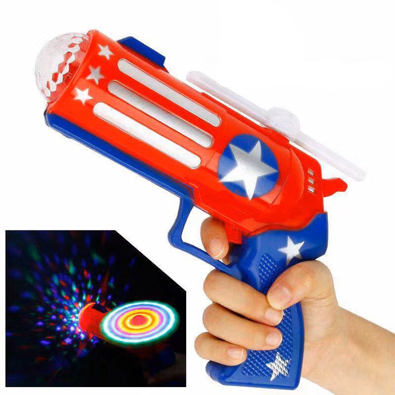 Star Hero Light-Up Toy Gun with Spinning Disc & LED Projector