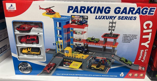 Parking Garage Luxury Series  Playset with Vehicles & Helicopter