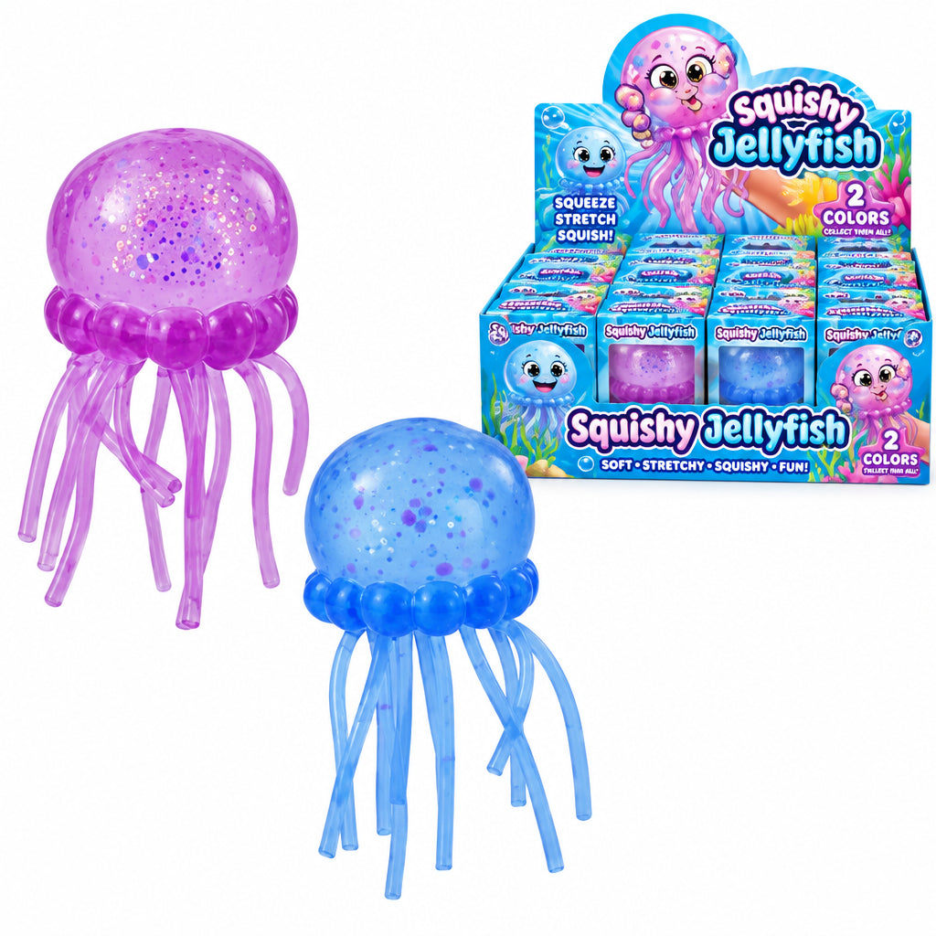12-Piece Squishy Jellyfish Toy Display