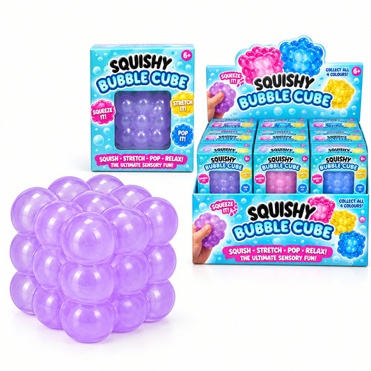 12-Piece Bubble Cube Squishy Toy Display
