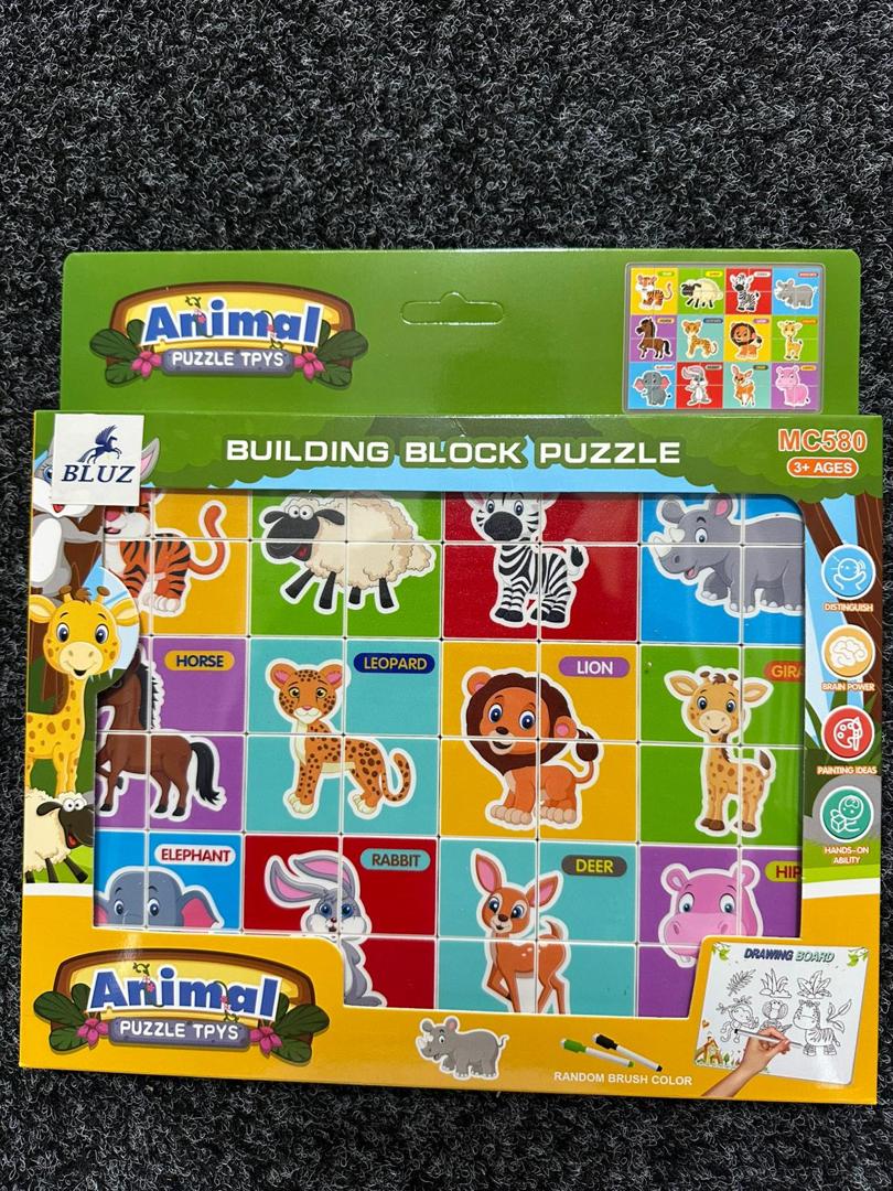 Animal Building Block Puzzle – MC580 | Educational Toy for Kids 3+