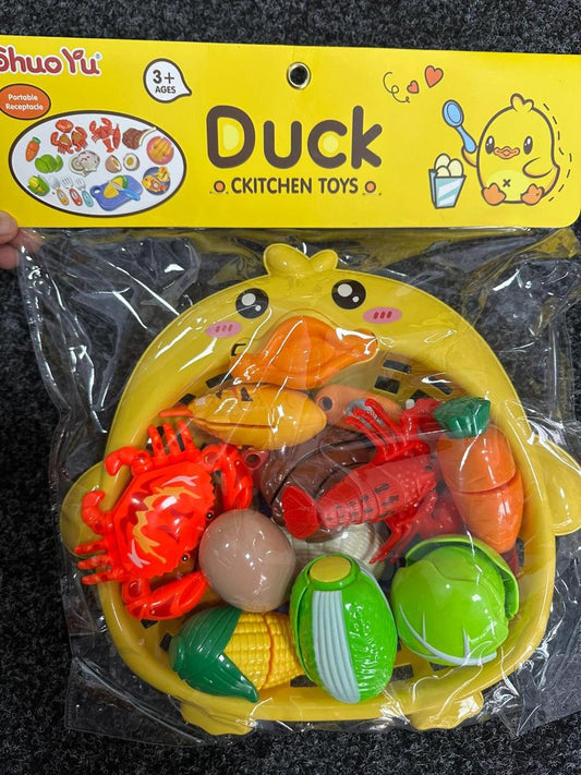 Duck Kitchen Toys Playset – Food Cutting & Cooking Set (JF999-10)