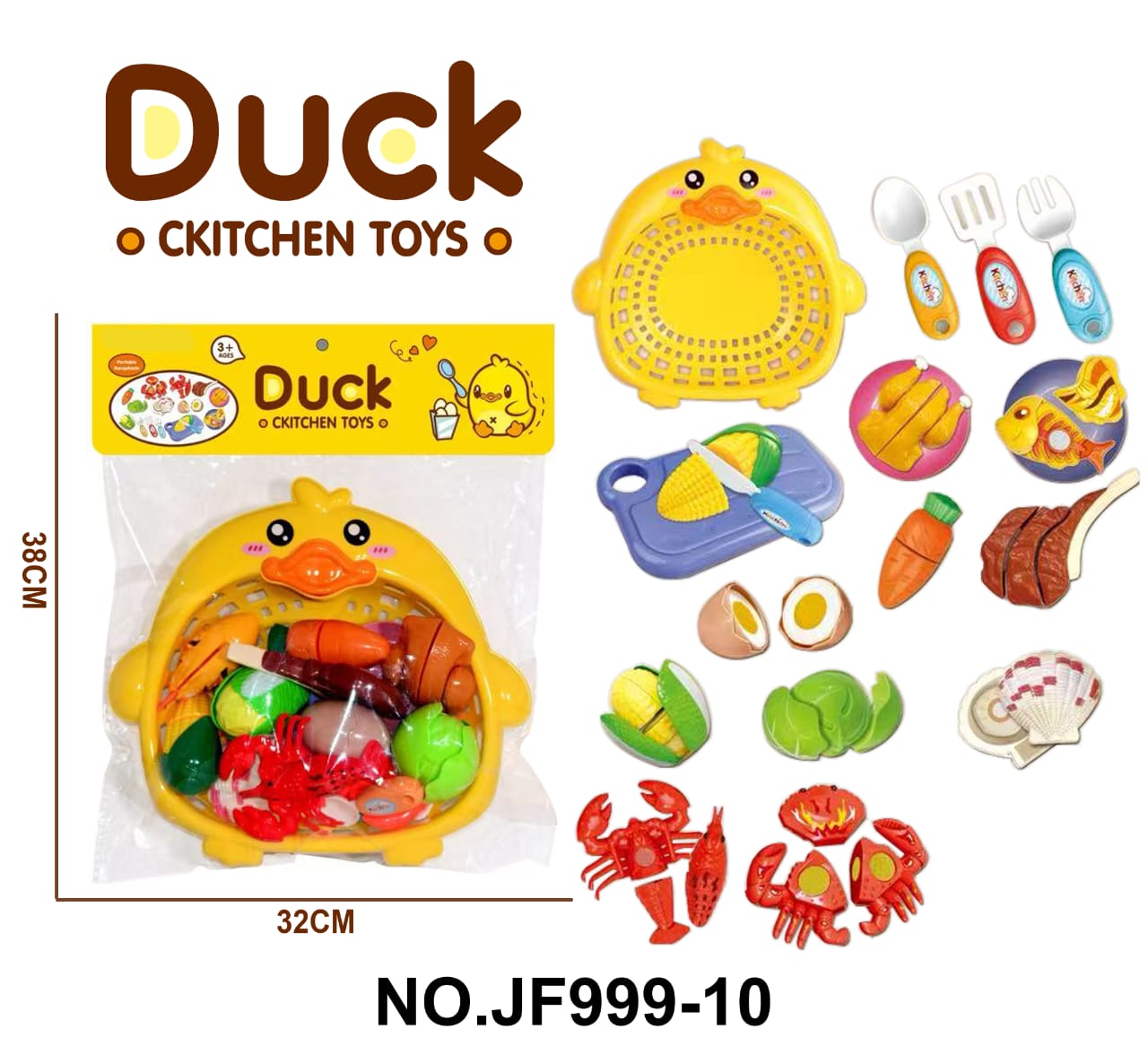 Duck Kitchen Toys Playset – Food Cutting & Cooking Set (JF999-10)