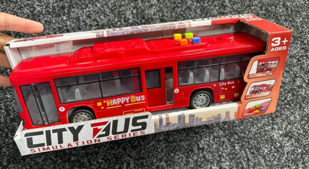 The Storytelling Bus – City Express 1:16 Scale Toy Bus with Lights & Music